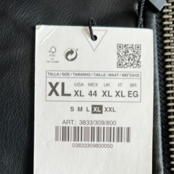 Zara FAUX LEATHER BIKER JACKET BLACK | 3833/309 - Picture 6 of 6